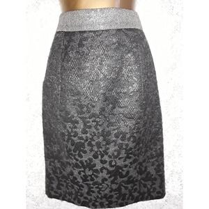 Proenza Schouler Sz 4 Metallic Textured Wool Pencil Skirt